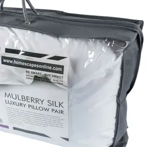 Homescapes Pure Mulberry Silk Blend Pillow Pair with 100% Cotton Casing