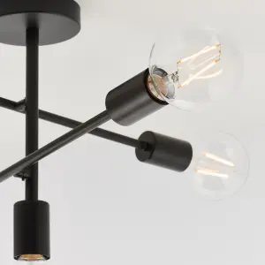 Anson Lighting Arvilla 5lt Semi Flush light finished in matt black