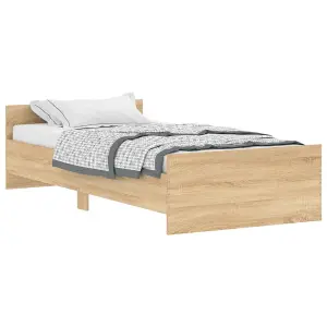 Berkfield Bed Frame Sonoma Oak 90x200 cm Engineered Wood