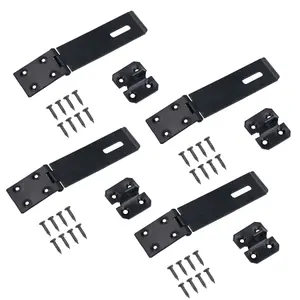 100mm heavy Duty Safety Hasp and Staple Security Lock Gates Sheds Doors 4pk