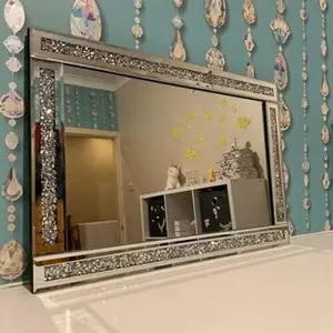 60X40cm Crushed Diamante Crystal Jewel Wall Mirror