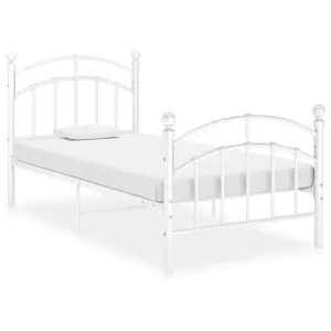 Berkfield Bed Frame White Metal 100x200 cm