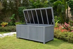 Large Grey Wooden Garden Storage Cabinet - 600L