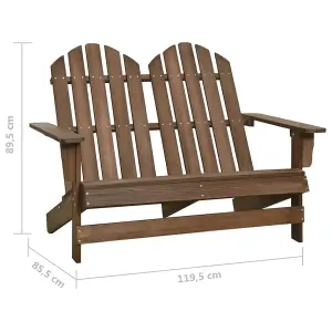 Berkfield 2-Seater Garden Adirondack Chair Solid Fir Wood Brown