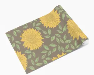 QuoteMyWall Sunflower Pattern Vinyl Sticker Wrap For Furniture & Kitchen Worktops