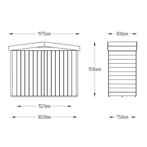 Forest Garden Natural timber Overlap Apex Garden storage 6x3 ft 1520mm 1980mm