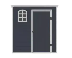 6 x 3 Plastic Pent Shed - Dark Grey with Foundation Kit (included) (6ft x 3ft / 6' x 3' / 1.8m x 0.97m)