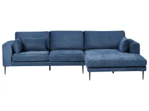 Corner Sofa FLAM Blue Fabric Left Hand