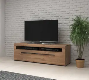 Tulsa Spacious TV Cabinet in Oak Grandson - W1600mm x H520mm x D500mm