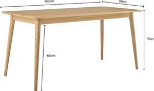 DUSK Heidi Solid Oak 4-6 Seater Dining Table - Natural