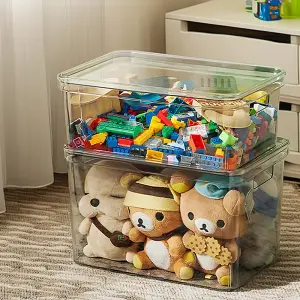 Transparent 4Pcs Stackable Plastic Storage Box Set