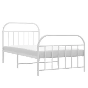 Berkfield Metal Bed Frame with Headboard and Footboard White 107x203 cm