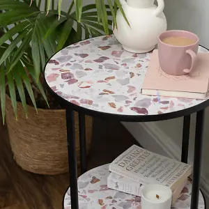 Quadrostyle Terrazzo Clay Pink Wall Tile and Furniture Vinyl Stickers 15cm(L) 15cm(W) pack of 6