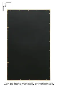 MirrorOutlet - The Genestra - Gold Contemporary Wall & Leaner Garden Mirror 71"x 43" (180 x 110 cm)