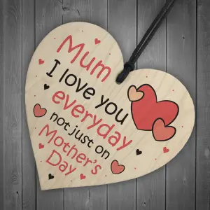 Mothers Day Gift For Mum Wood Heart Funny Love Mum Gift From Daughter Son