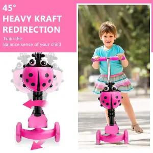 Children's Scooter with Removable Seat, Flashing LED Wheels, Height-Adjustable, aged 3 and over