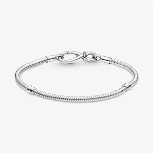 Pandora Moments Infinity Knot Snake Chain Bracelet - Sterling Silver - Sz. 17 cm