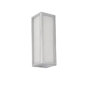 Nayland Chrome with Frosted Glass Contemporary 1 Light Bathroom Wall Light