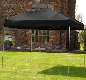 3m x 3m Trader-Max 30 Instant Shelter Pop Up Gazebos Frame & Canopy - Black