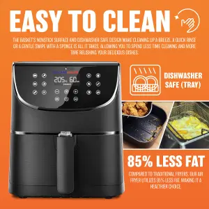 1800W 5.5L XXL Air Fryer - Oven Oil Free Air Fryers with Rapid Air Technology for Healthy Fast Cooking & 55% Energy-Saving