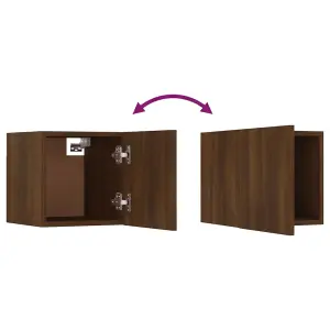 Berkfield Wall-mounted TV Cabinets 8 pcs Brown Oak 30.5x30x30 cm