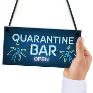 Red Ocean Novelty Quarantine Bar Sign Funny Home Bar Signs Man Cave Gift Decor Plaques