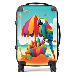 Parrot On A Beach Holiday Suitcase - Cabin