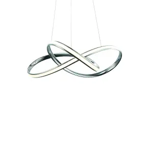 Milagro Cappio Chrome LED Pendant Lamp 36W(130W) Stunning Designer Hanging Ceiling Light With Elegant Chrome Curves