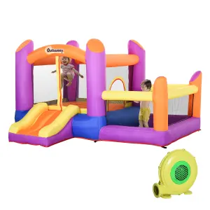 Outsunny Kids Bouncy Castle House Inflatable Trampoline Slide Water Pool 3 in 1 with Blower for Kids