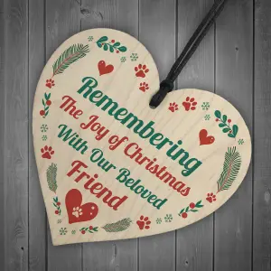 Red Ocean Pet Memorial Christmas Tree Decoration Hanging Heart Bauble Dog Memorial Christmas Decoration Keepsake