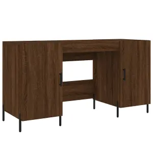 Berkfield Desk Brown Oak 140x50x75 cm Engineered Wood