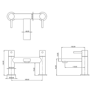 Flode Eslov Bath Filler Brushed Brass Finish