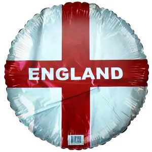 England St George Cross Foil Balloon White/Red (One Size)