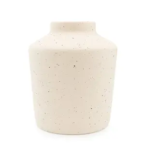 Medium Speckled Cream & Black Matt Vase, 24.5cm