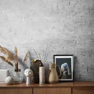 Galerie Air Collection Grey Metallic Cork Effect Textured Wallpaper Roll