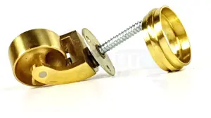 1x BRASS CASTOR & RING 25mm SCREW IN CASTOR  FURNITURE BEDS SOFAS CHAIRS STOOLS