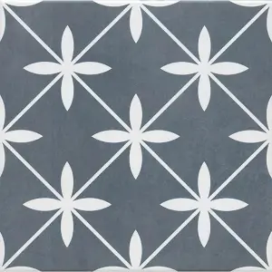 Patterned Wickford Grey 100mm x 100mm Porcelain Wall & Floor Tile SAMPLE