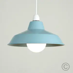 ValueLights Colby Retro Style Gloss Blue Metal Reflector Ceiling Pendant Light Shade