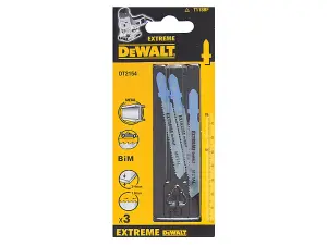 DEWALT DT2154 EXTREME Metal Cutting Jigsaw Blades Pack of 3