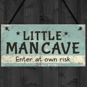 Red Ocean Man Cave Sign Hanging Door Bedroom Wall Plaque Shed Room Son Dad Birthday Gift