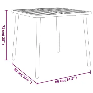 Berkfield Garden Table Anthracite 80x80x71 cm Steel