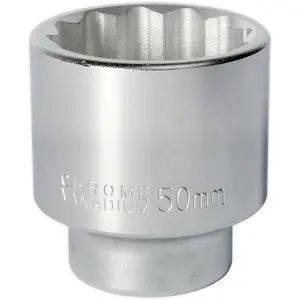 Durable 50mm Forged Steel Drive Socket - 3/4" Square Drive - Chrome Vanadium Construction