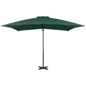 Berkfield Cantilever Umbrella with Aluminium Pole Green 250x250 cm