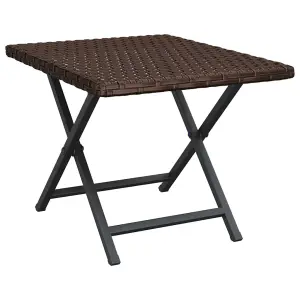 Berkfield Folding Table Brown 45x35x32 cm Poly Rattan