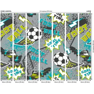 Origin Murals Graphic Pixel Footballs Grey Paste the Wall Mural 350cm wide x 280m high