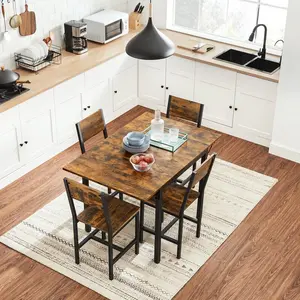 Brimmer Extendable Dining Table Rustic Brown / White