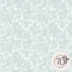 Laura Ashley Louise Duck Egg Blue Floral Wallpaper