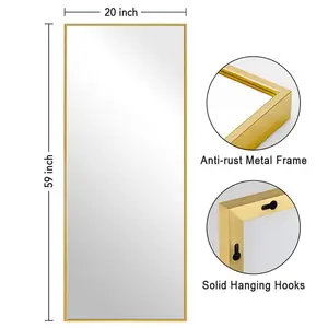 Metal Flat Mirror Gold