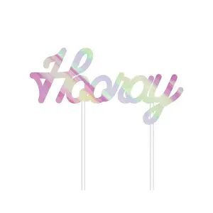 Creative Party Hooray Foil Cake Topper Iridescent (One Size)