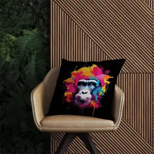 Multi Coloured Monkey Face Outdoor Cushion 45cm x 45cm